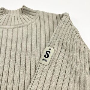 Y2K ribbed cotton mock neck sweater
